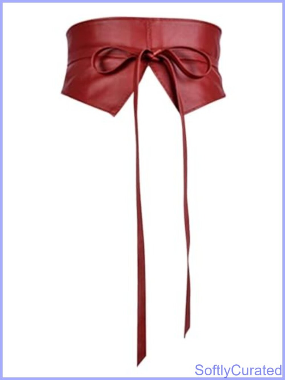PU Leather Wide Corset Belt Self Tie Waist Cincher Obi Style